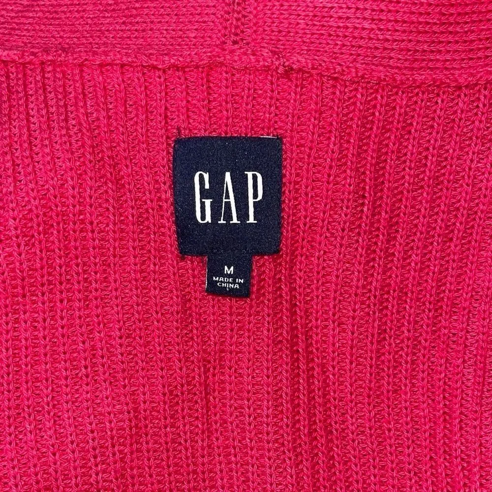 NWT GAP Women's Bold Red Open Cardigan Sweater raspberry Long Sleeve knit
